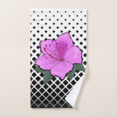 Fleurs orange et jaune et rose sur un treillis (Serviette à main)