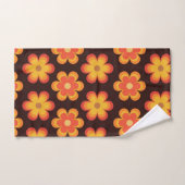 Fleurs orange et jaune Groovy Retro 70s (Serviette à main)