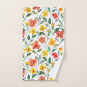 Fleurs orange jaune (Serviette à main)
