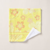 Fleurs orange jaune Simple mignon Monogramme flora (Gant de toilette)