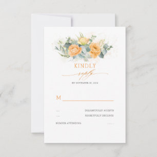 Fleurs orange Mariage élégant RSVP