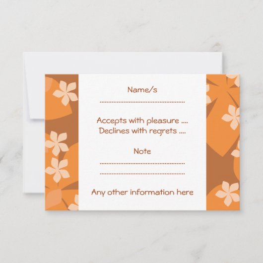 Fleurs orange. Modèle floral rétro. (Devant)