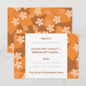 Fleurs orange. Modèle floral rétro. (Devant / Derrière)