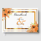 Fleurs oranges jolies sur fond blanc - Livre d'or (Recto)