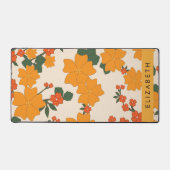Fleurs Oranges, Motif De Fleurs, Votre Nom (Recto)