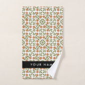 Fleurs oranges, motif floral, Boho, votre nom (Serviette à main)