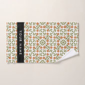 Fleurs oranges, motif floral, Boho, votre nom (Serviette à main)
