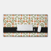 Fleurs oranges, motif floral, Boho, votre nom (Clavier et souris)