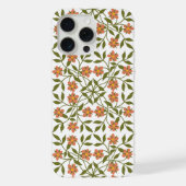 Fleurs oranges, motif floral, verdure, Boho (Verso)