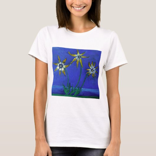 Fleurs originales Peinture T-shirt basique, Blanc (Devant)