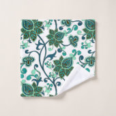 Fleurs Paisley Vertes Et Sarcelle (Gant de toilette)