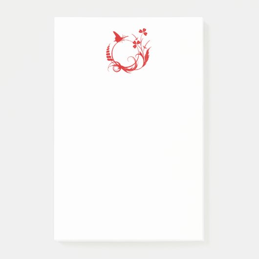 Fleurs papillon Circle Post-It Notes (Devant)