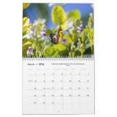 Fleurs, papillons et oiseaux Calendrier 12 mois (Mar 2026)