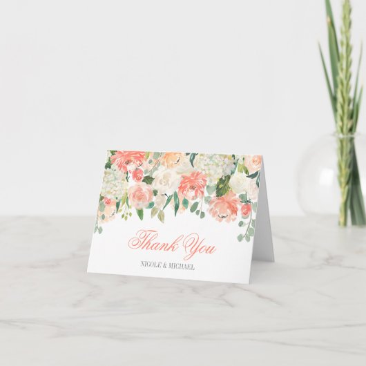 Fleurs pastel aquarelle Merci (Devant)