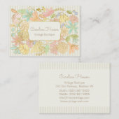 Fleurs Pastel Carte de visite avec effet or (Devant / Derrière)