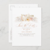 Fleurs pastel douces d'herbe de Pampas, carte de s (Devant / Derrière)