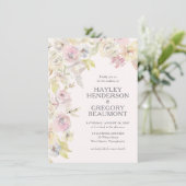 Fleurs pastel douces Faire-part de mariage recto-v (Debout devant)