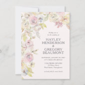 Fleurs pastel douces Faire-part de mariage recto-v (Devant)