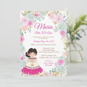 Fleurs Pastel Mis XV Anos Invitation Anniversaire (Debout devant)
