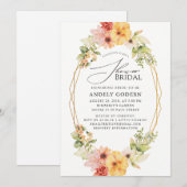 Fleurs Pastel Modern Bridal Shower Invitation (Devant / Derrière)