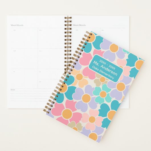 Fleurs pastel personnalisées École (Devant avec enveloppe)