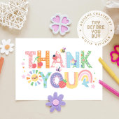 Fleurs pastel Printemps Merci Anniversaire