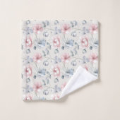 Fleurs pastel rose bleu gris Shabby Chic délavé (Gant de toilette)
