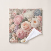 Fleurs Pastel Shabby Chic Rose Motif Floral (Gant de toilette)