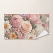 Fleurs Pastel Shabby Chic Rose Motif Floral (Serviette à main)