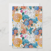 Fleurs peintes à la main bleu et orange | MERCI (Dos)