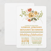 Fleurs peintes faire-part de mariage décontracté m (Devant / Derrière)