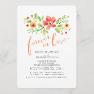 fleurs peintes faire-part de mariage moderne migno
