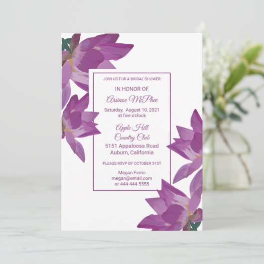 Fleurs peintes Invitation à la douche nuptiale (Debout devant)