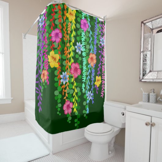 Fleurs pendantes Douche rideau (En situation)