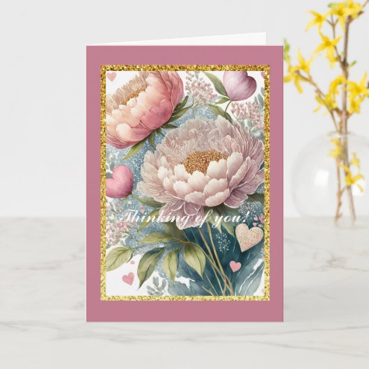 Fleurs Pensées à Vous, Carte Pliée 5" x 7" (Fleur jaune)