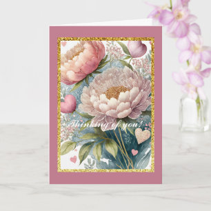 Fleurs Pensées à Vous, Carte Pliée 5" x 7"