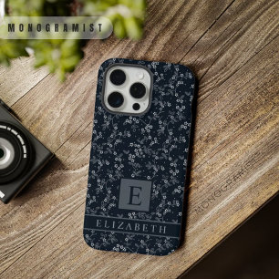 Fleurs personnalisables Noir Floral Gris foncé Bla