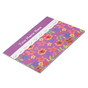 Fleurs personnalisées Magenta, bloc-notes ou noteu