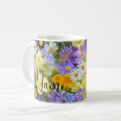 Fleurs personnalisées Papillon Design Café Mug (Devant gauche)