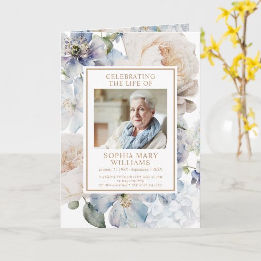 Fleurs Photo Memorial Funeral Programmes (Fleur jaune)