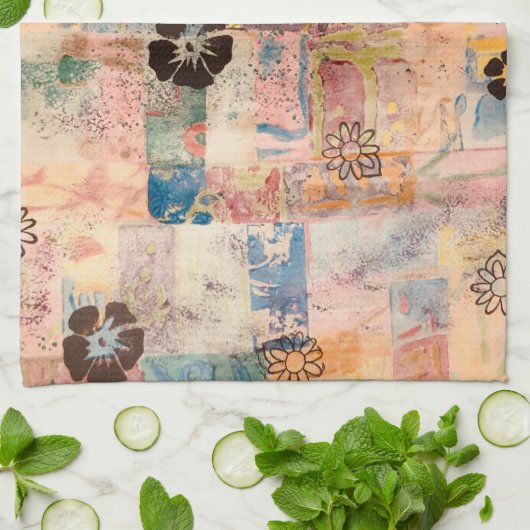 Fleurs Phunky Serviette de cuisine (Plié)