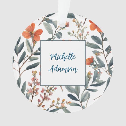 Fleurs Plaines Rétro Élégantes Et Élégantes Votre  (devant)