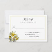 Fleurs Plumeria Jaune Mariage Cartes RSVP (Devant)