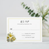 Fleurs Plumeria Jaune Mariage Cartes RSVP (Debout devant)
