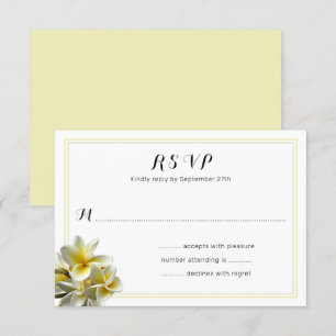 Fleurs Plumeria Jaune Mariage Cartes RSVP