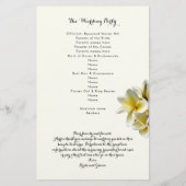 Fleurs Plumeria Jaune Programme de Mariage Plat (Dos)