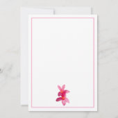 Fleurs Plumeria rose, Mariage moderne, carte RSVP (Dos)