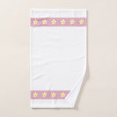 Fleurs Plumeria sur Rose clair or & blanc (Serviette à main)