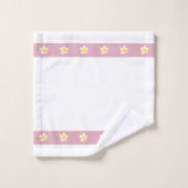 Fleurs Plumeria sur Rose clair or & blanc (Gant de toilette)