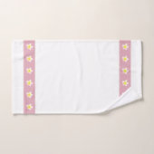 Fleurs Plumeria sur Rose clair or & blanc (Serviette à main)